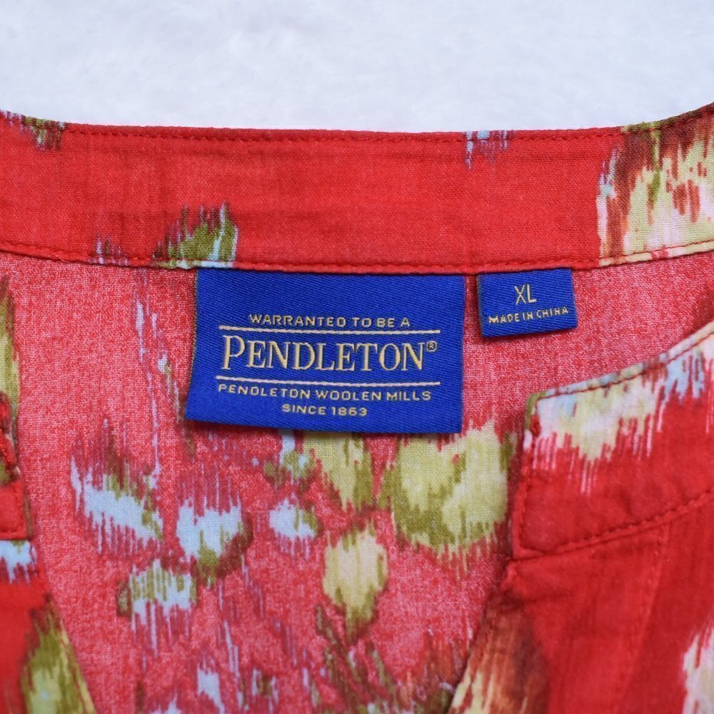 Pendleton Floral Blouse Sz XL 100% Cotton Peasant Cottagecore Whimsygoth - Picture 8 of 15